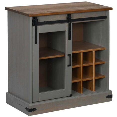 vidaXL Credenza HALDEN con Anta Scorrevole 80x40x80 cm Legno Massello