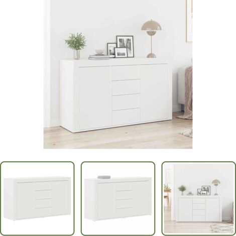 vidaXL Credenza in legno -  Credenza con cassetto Bianco 120 x 36 x 69 cm Legno multistrato