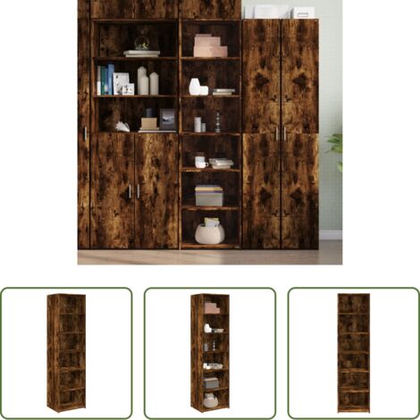 vidaXL Credenza in legno -  Credenza Rovere Fumo 50x41x185 in Legno Multistrato