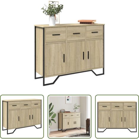 vidaXL Credenza in legno -  Credenza Rovere Sonoma 97x32,5x74,5 cm in Legno Multistrato