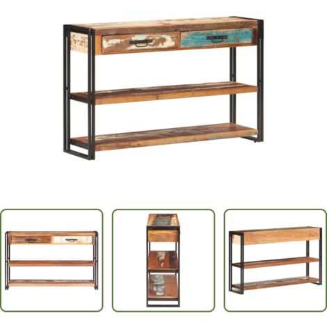 vidaXL Credenza in legno di recupero -  Credenza 120x30x75 cm in Legno Massello di Recupero
