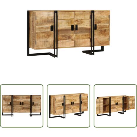 vidaXL Credenza in legno mango -  Credenza in Legno Massello di Mango 150x40x80 cm
