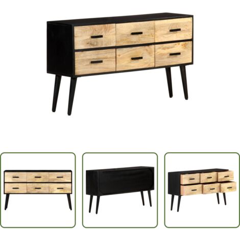 vidaXL Credenza in legno massello -  Credenza 110x33x64 cm in Legno Massello di Mango