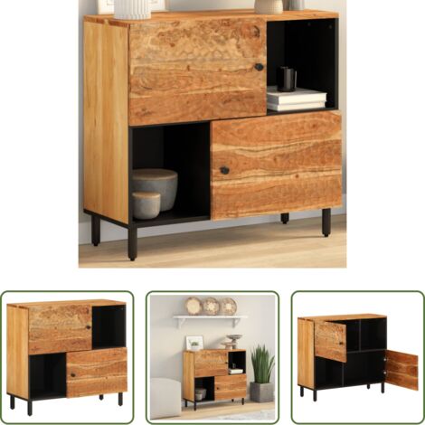 vidaXL Credenza in legno massello -  Credenza 80x33x75 cm in Legno Massello di Acacia