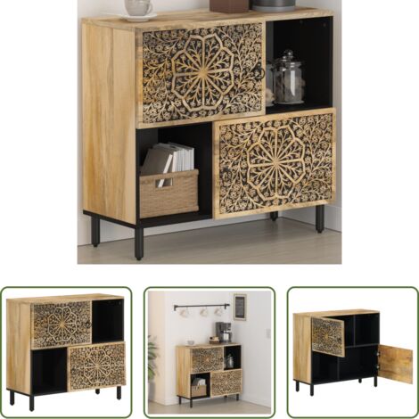 vidaXL Credenza in legno massello -  Credenza 80x33x75 cm in Legno Massello di Mango