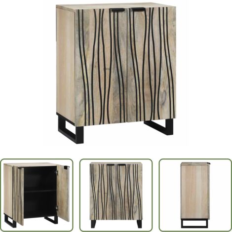 vidaXL Credenza in legno massello -  Credenza Bianco 60 x 33,5 x 75 cm Legno di mango massello