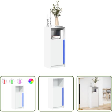 vidaXL Credenza in legno multistrato -  Credenza con LED Bianca 42,5x34x100 cm in Legno Multistrato