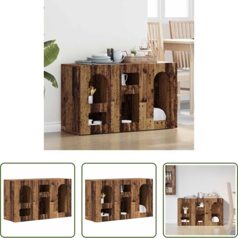 vidaXL Credenza in legno multistrato -  Credenza Legno vecchio 100 x 35 x 59 cm Legno multistrato