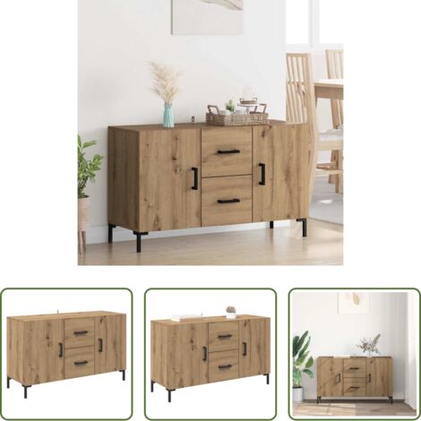 vidaXL Credenza in legno multistrato -  Credenza Rovere artigianale 100 x 36 x 60 cm Legno multistrato