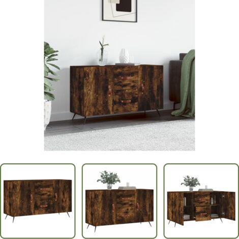 vidaXL Credenza in legno multistrato -  Credenza Rovere Fumo 100x36x60 cm in Legno Multistrato