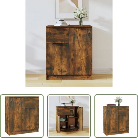vidaXL Credenza in legno multistrato -  Credenza Rovere Fumo 60x30x70 cm in Legno tecnico