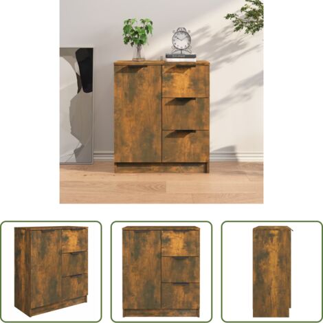 vidaXL Credenza in legno multistrato -  Credenza Rovere Fumo 60x30x70 cm in Legno tecnico