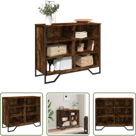 vidaXL Credenza in legno multistrato - Credenza Rovere Fumo 91x35,5x74,5 cm in Legno Multistrato