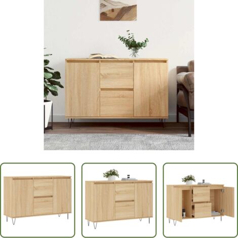 vidaXL Credenza in legno Rovere Sonoma - Credenza Rovere Sonoma 101,5x35x70 cm in Legno Multistrato