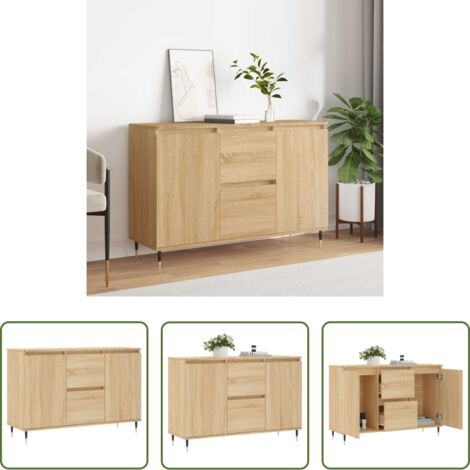 vidaXL Credenza in legno Rovere Sonoma - Credenza Rovere Sonoma 101,5x35x70 cm in Legno Multistrato