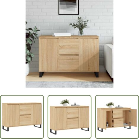 vidaXL Credenza in legno Rovere Sonoma - Credenza Rovere Sonoma 101,5x35x70 cm in Legno Multistrato