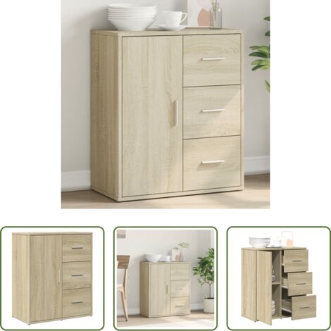 vidaXL Credenza in legno Rovere Sonoma - Credenza Rovere Sonoma 60x31x70 cm in Legno Multistrato