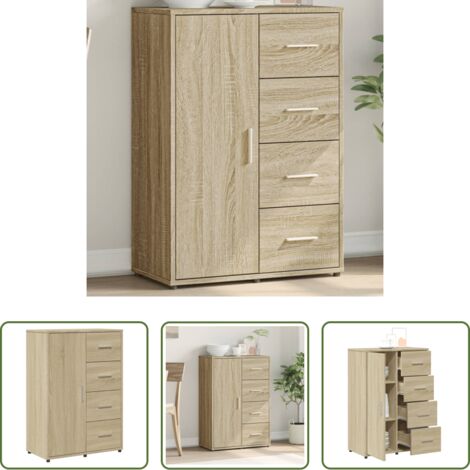 vidaXL Credenza in legno Rovere Sonoma - Credenza Rovere Sonoma 60x31x84 cm in Legno Multistrato