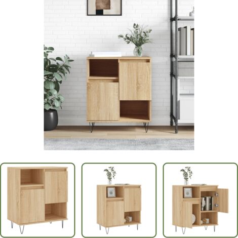 vidaXL Credenza in legno Rovere Sonoma - Credenza Rovere Sonoma 60x35x70 cm in Legno Multistrato