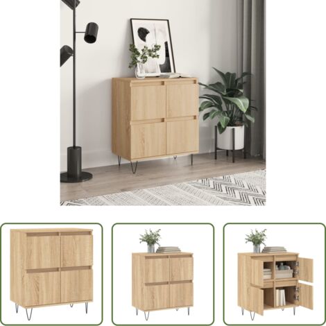 vidaXL Credenza in legno Rovere Sonoma - Credenza Rovere Sonoma 60x35x70 cm in Legno Multistrato