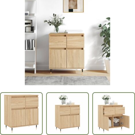 vidaXL Credenza in legno Rovere Sonoma - Credenza Rovere Sonoma 60x35x70 cm in Legno Multistrato