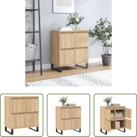 vidaXL Credenza in legno Rovere Sonoma - Credenza Rovere Sonoma 60x35x70 cm in Legno Multistrato