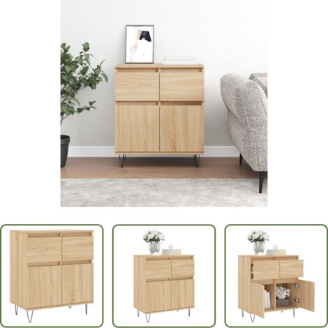 vidaXL Credenza in legno Rovere Sonoma - Credenza Rovere Sonoma 60x35x70 cm in Legno Multistrato