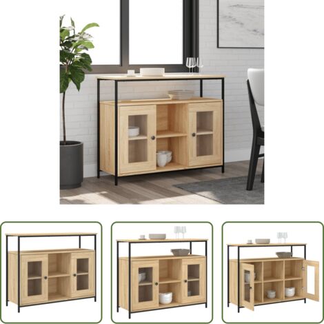 vidaXL Credenza in legno sonoma -  Credenza Rovere Sonoma 100x35x80 cm in Legno Multistrato