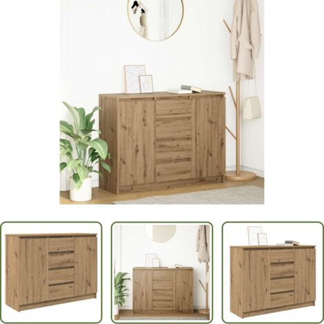 vidaXL Credenza in legno tecnico -  Credenza con Cassetti Rovere Artigianale 100,5x35x76 cm