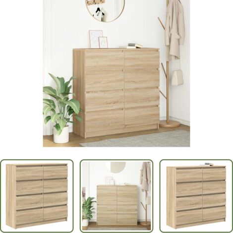 vidaXL Credenza in legno tecnico -  Credenza Rovere Sonoma 100x35x99 cm in Legno Multistrato