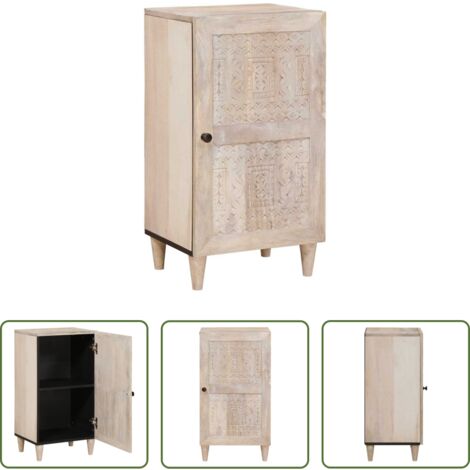 vidaXL Credenza in mango -  Credenza Bianco 33.5 x 40 x 75 cm