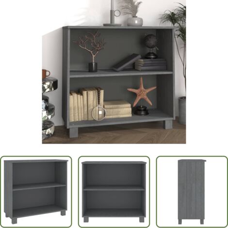 vidaXL Credenza in pino - Credenza HAMAR Grigio Scuro 85x35x80 cm Legno Massello di Pino