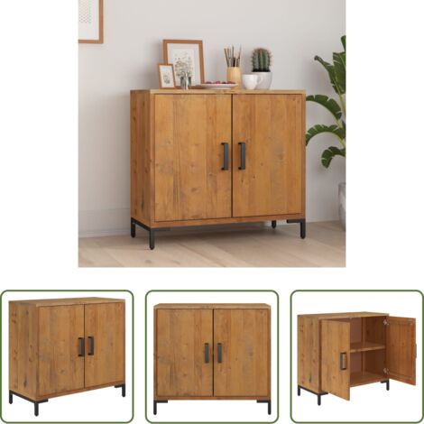 vidaXL Credenza in pino -  Credenza Marrone 75x35x70 cm in Legno Massello di Pino