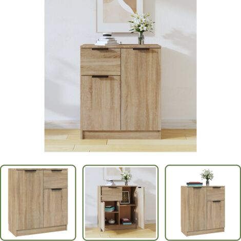vidaXL Credenza in Rovere Sonoma -  Credenza Rovere Sonoma 60x30x70 cm in Legno Multistrato