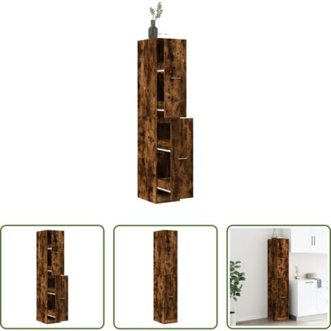 vidaXL Credenza in truciolato -  Armadietto da Farmacia Rovere Fumo 30x41x174,5 cm in Truciolato