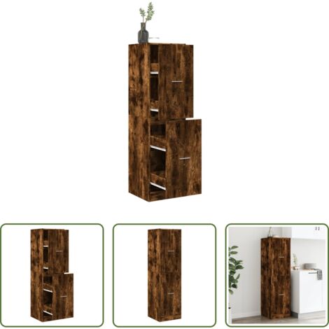 vidaXL Credenza in truciolato -  Armadietto da Farmacia Rovere Fumo 40x41x144,5 cm in Truciolato