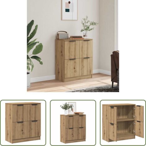 vidaXL Credenza in truciolato -  Credenza Rovere Artigianale 60x30x70 cm in Legno Multistrato