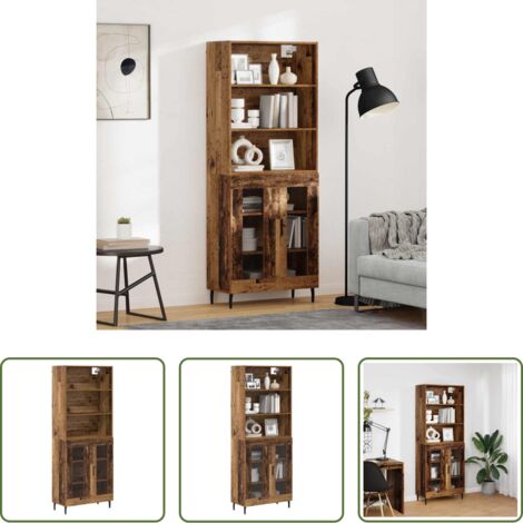 vidaXL Credenza in vetro -  Credenza Legno vecchio 69,5 x 34 x 180 cm