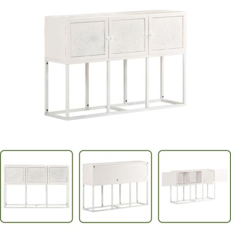 vidaXL Credenza industriale -  Credenza 115x30x76 cm in Legno Massello di Mango