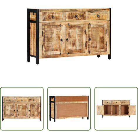 vidaXL Credenza industriale -  Credenza 120x35x76 cm in Legno Massello di Mango