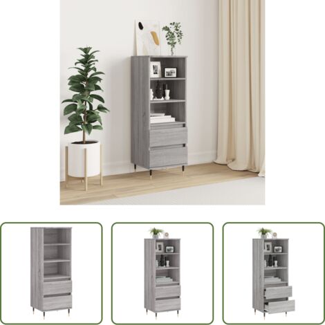 vidaXL Credenza industriale -  Credenza Grigio Sonoma 40x36x110 cm in Legno Multistrato