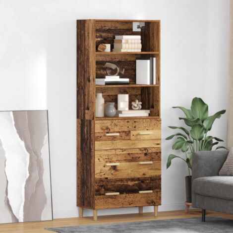 vidaXL Credenza Legno vecchio 69,5 x 32,5 x 180 cm Legno