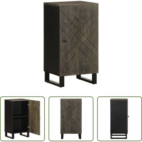 vidaXL Credenza mango -  Credenza Nera 40x33x75 cm in Legno Massello di Mango