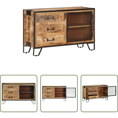 vidaXL Credenza mango grezzo -  Credenza 100x31x60 cm in Legno Massello di Mango Grezzo