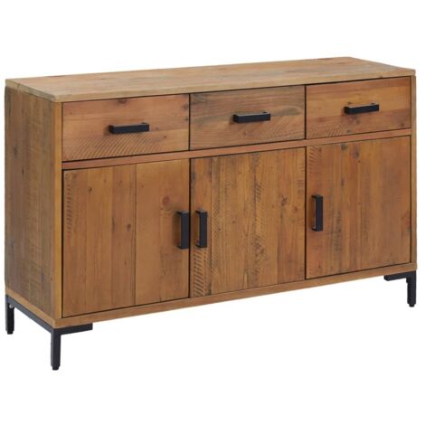 vidaXL Credenza Marrone 110x35x70 cm in Legno Massello di Pino