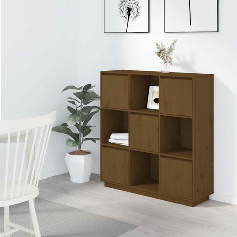 vidaXL Credenza Marrone Ambrato 110,5x35x117 cm Legno Massello di Pino