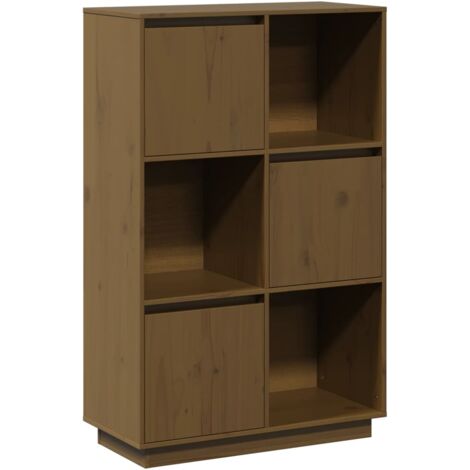 vidaXL Credenza Marrone Ambrato 74x35x117 cm in Legno Massello di Pino