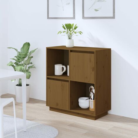 vidaXL Credenza Marrone Ambrato 74x35x80 cm in Legno Massello di