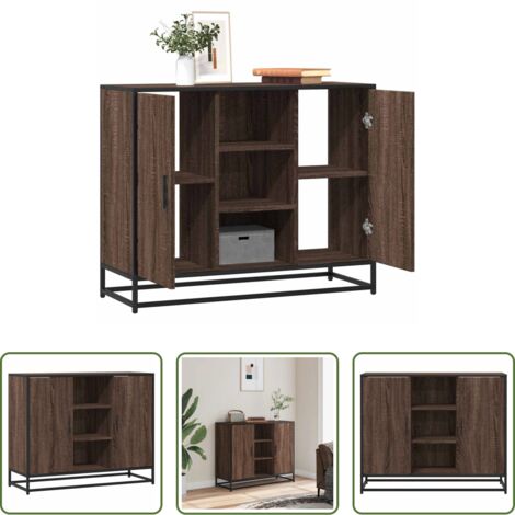 vidaXL Credenza marrone -  Credenza Rovere Marrone 92x35x76 cm in Legno Multistrato