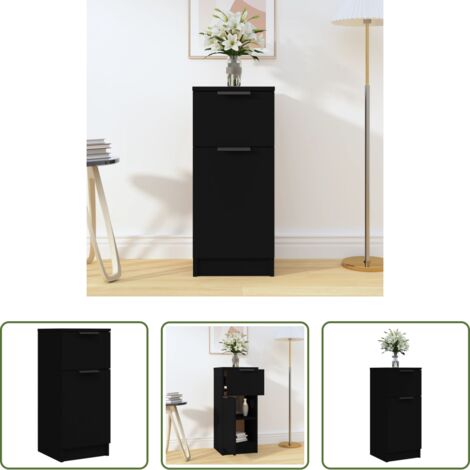 vidaXL Credenza minimalista -  Credenza Nera 30x30x70 cm in Legno Multistrato